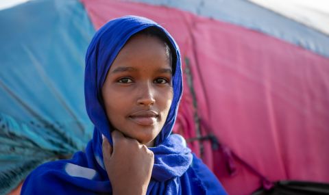 Girls like 15-year-old Hibaq are receiving menstrual products and other supplies with ActionAid's help.