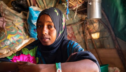 Ayeen, 17, a young migrant living outside Ceel-Giniseed