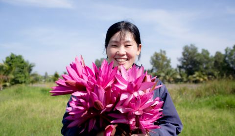 Le Thi Mong Thu, 35, is a member of the Kinh Lon village's women's group. 