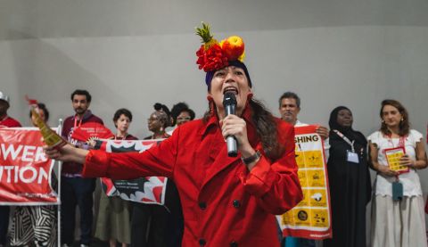 Climate activists at COP30, distinguishable by their red jackets and colourful 'just transition' bingo cards, called for climate talks to deliver on an outcome that puts people first.