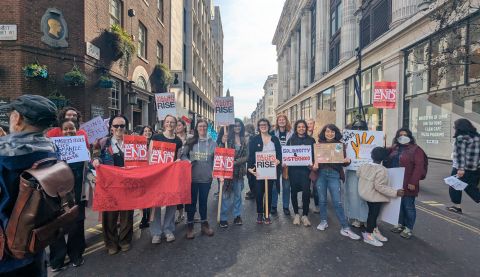 Community campaigners protesting at the Million Women Rise march