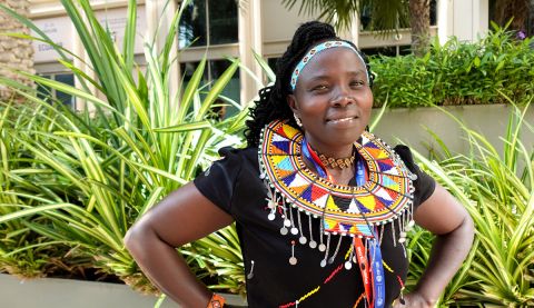 Woman posing for camera