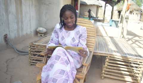 Girl reading her book