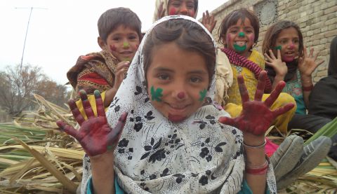 Ayesha and her friends have been painting pictures for their sponsors at their playgroup in Bhakkar, Pakistan. "I did hand painting and it was fun. I feel joy when I do drawings for my sponsor," Ayesha told us