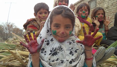 Ayesha and her friends have been painting pictures for their sponsors at their playgroup in Bhakkar, Pakistan. "I did hand painting and it was fun. I feel joy when I do drawings for my sponsor," Ayesha told us