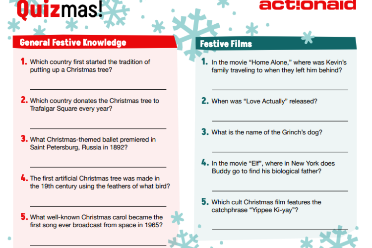 ActionAid's Quiz for Chirstmas