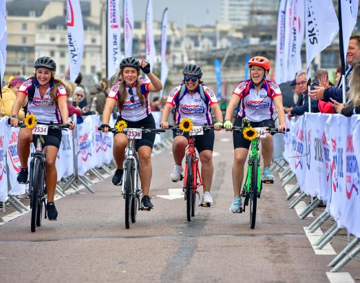 Women complete London to Brighton Cycle, 2024.