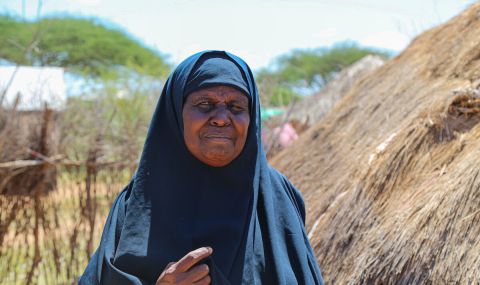  70-year-old Amina from Garissa County in Kenya is the sole provider for her family. Her husband is in poor health and she has seven grandchildren to take care of.