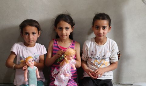 Islam, Aseel and Rayan live in displacement camps in north-west Syria.