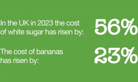 In the UK, the cost of living crisis is causing the price of everyday goods like sugar and fruit to rise dramatically.