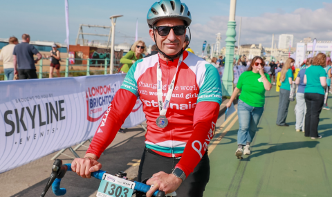 Meet ActionAid supporter Massimo who cycled from London to Brighton in 2024.ondon to Brighton Cycle, 2024.