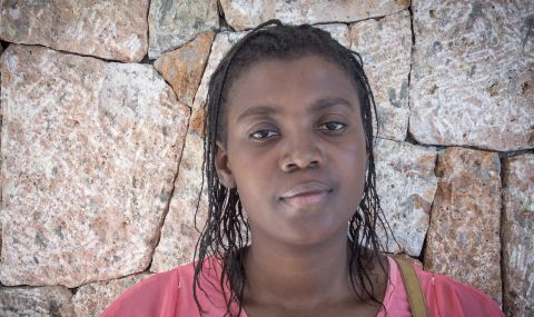 Johanne Moise, 28, has wiped out domestic abuse in her village through running several training sessions on women's rights with support from ActionAid