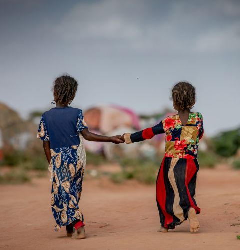 Sawde and Rahma, sisters living in a camp for displaced people in Somaliland.