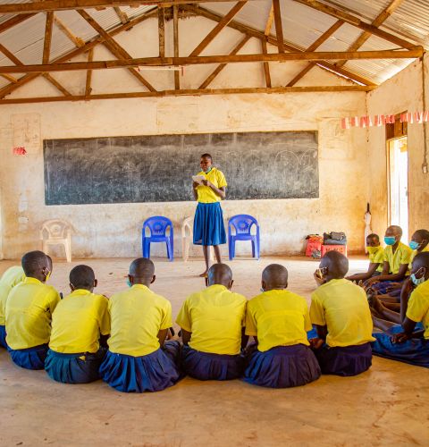 A girl leading a session of the Girls’ Forum in Kilifi, Kenya.