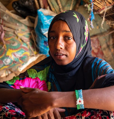 Ayeen, 17, a young migrant living outside Ceel-Giniseed