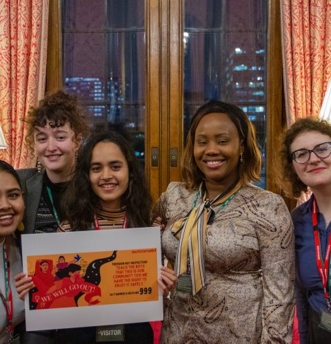 Community campaigners at a parliamentary event