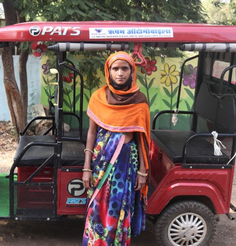 Laxmi is an e-rickshaw driver in Bhopal, central India. 