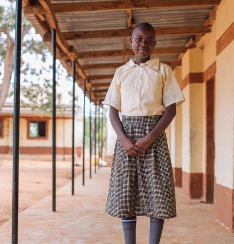 Susan, 13, at a primary school in Makueni County
