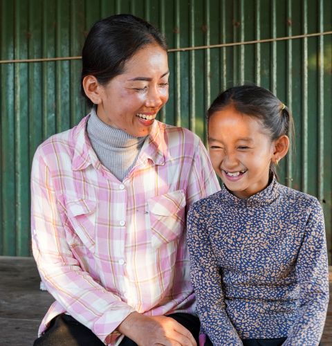 Sienglee with her mother, Hok
