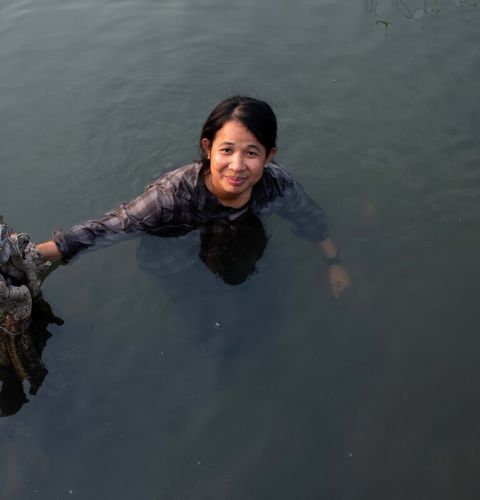 woman swimming