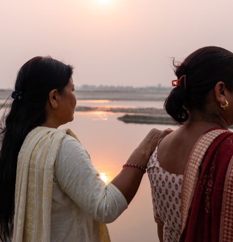 Two women by the river