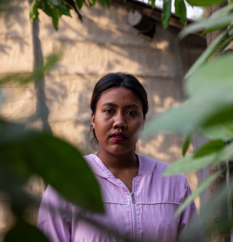 Woman looking at camera