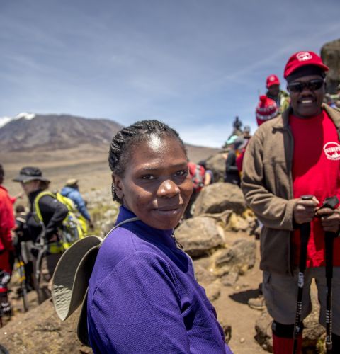Woman looking at camera