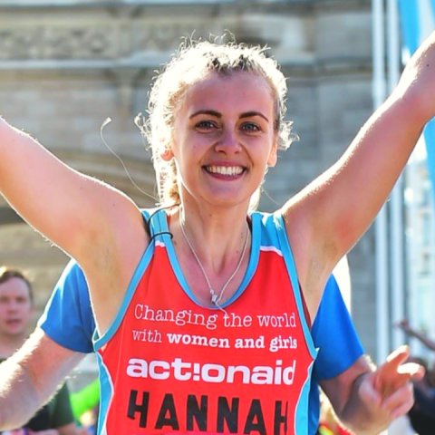 Supporter, Hannah, running the London Marathon