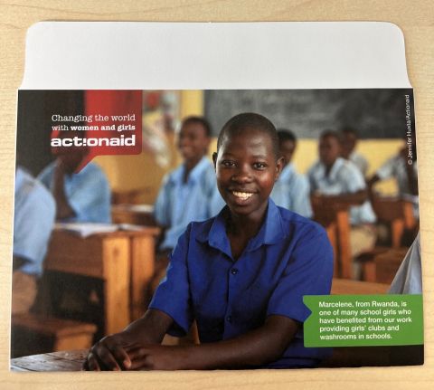 ActionAid funeral collection envelope