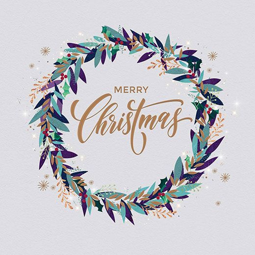 Stylised wreath charity christmas cards
