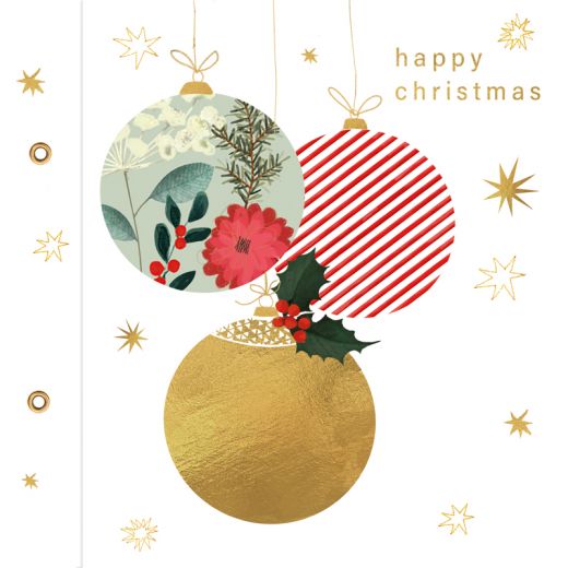 Christmas cards - Happy Christmas baubles