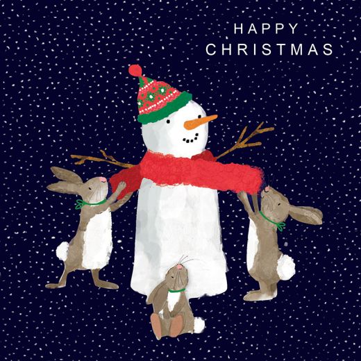 Christmas cards - snowman and bunnies