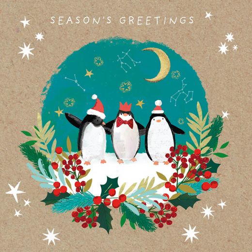 Christmas cards - three penguins