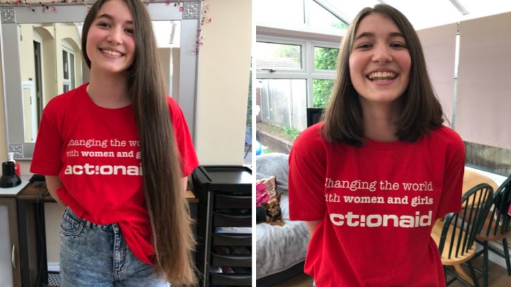 Wallace braved a big haircut to raise money for ActionAid.