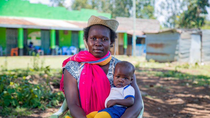 Dorine Odondi, an out-of-school girl from Kenya, with her baby.