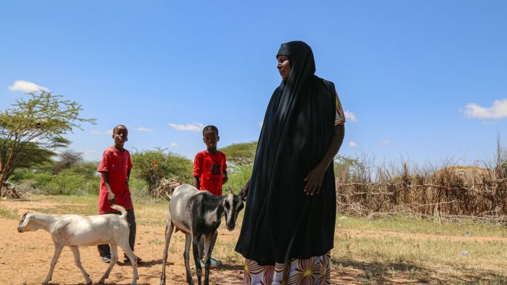 Amina, 70, in Kenya was a proud owner of 75 goats, but she is now only left with two because of the drought in Kenya.