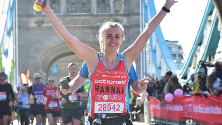 Supporter, Hannah, running the London Marathon