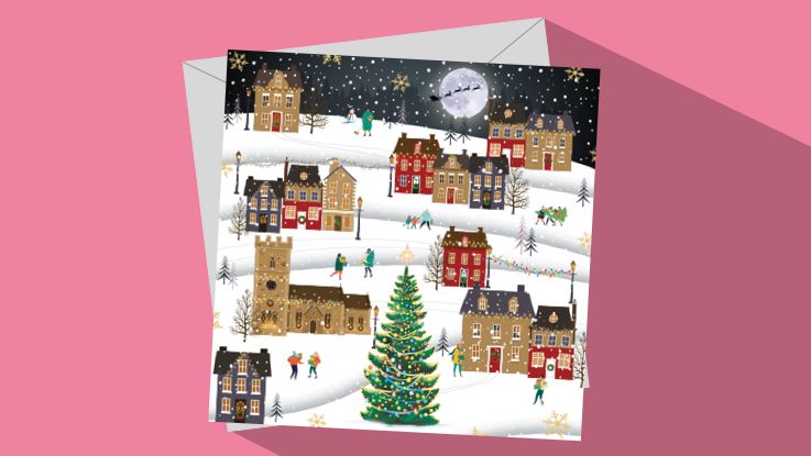 snowy nightfall christmas card