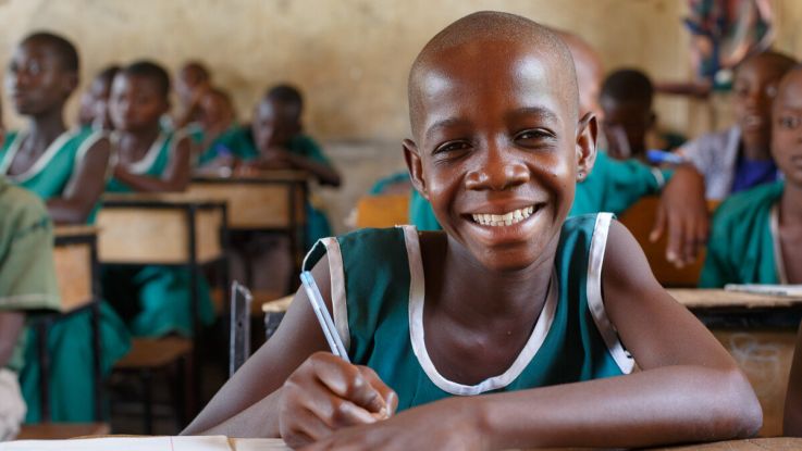 Amalia enjoying school in Ghana. 