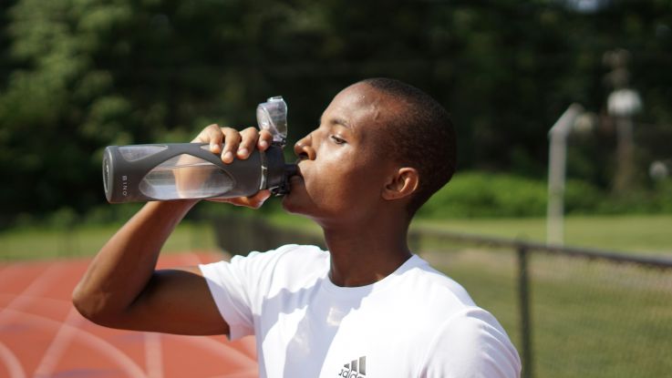 Runner drinking