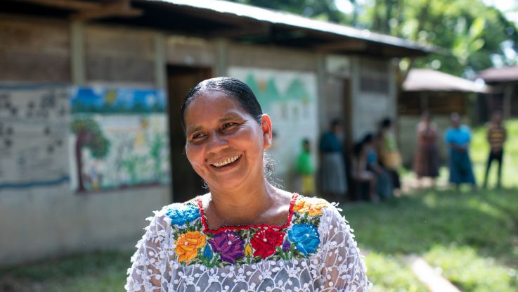 Matilde, a local midwife at their local clinic in Guatemala.