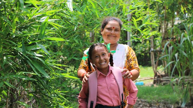 Rejina, 11, and her mum Radha, Nepal