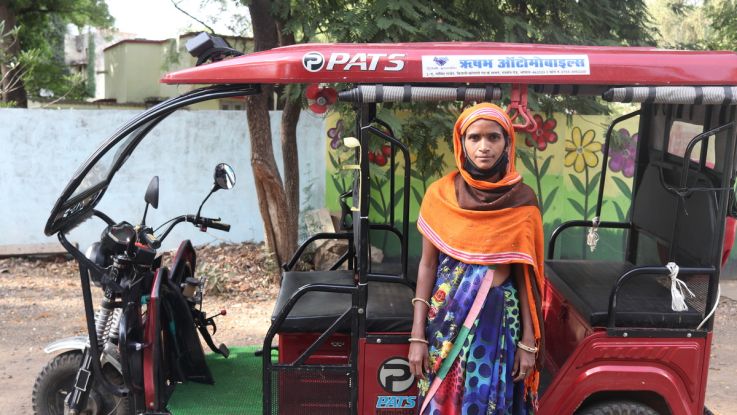 Laxmi is an e-rickshaw driver in Bhopal, central India. 