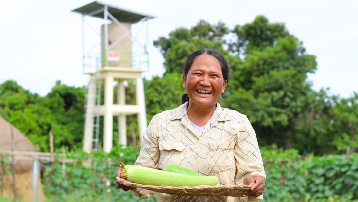 Rouren, 48, has been practicing agroecology under the Aid Match project in Cambodia.