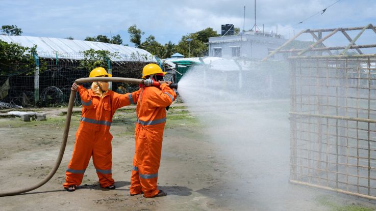 Rama is an ActionAid site management volunteer at Cox’s Bazar. She is training to keep the settlement safe by improving their response to disasters like fires, cyclones and flooding.