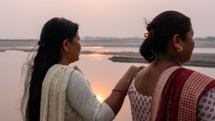 Two women by the river