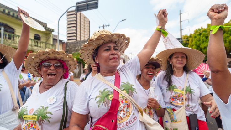 Women protesting at a march