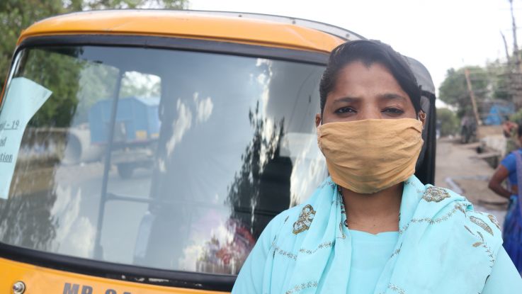 Talat is part of ActionAid India’s Covid-19 response. She has been using her auto-rickshaw to deliver food packages to vulnerable members of society in Bhopal, India.