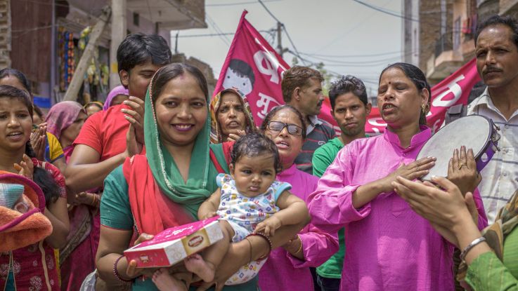 Jyoty, 26, celebrates the birth of her daughter, Tanya. 