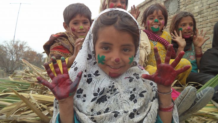 Ayesha and her friends have been painting pictures for their sponsors at their playgroup in Bhakkar, Pakistan. "I did hand painting and it was fun. I feel joy when I do drawings for my sponsor," Ayesha told us